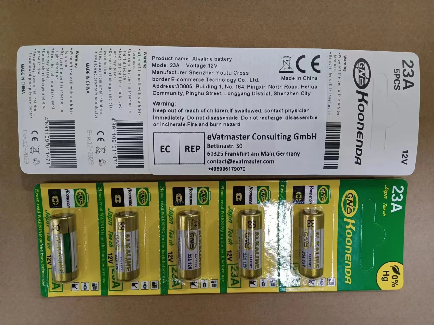 23A 12V Batteries Primary Dry Alkaline Battery L1028 21/23 A23 E23A K23A V23GA GP23A RV08 LRV08 Flashlight Mouse Remote Control