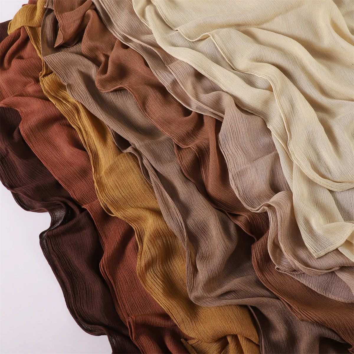 New Arrival Crinkle Rayon Hijab Women Muslim Scarf Shawls Solid Headscarf Wraps Big Size Plain Islamic Turban Headbands Foulard