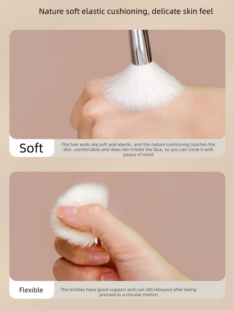 Facial Cleanser Brush Soft Face Massage Fan Wash Brush Pore Cleanning Exfoliating Beauty Face Mask Brush Portable Skin Care Tool