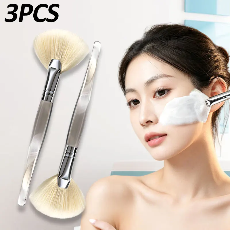 Facial Cleanser Brush Soft Face Massage Fan Wash Brush Pore Cleanning Exfoliating Beauty Face Mask Brush Portable Skin Care Tool