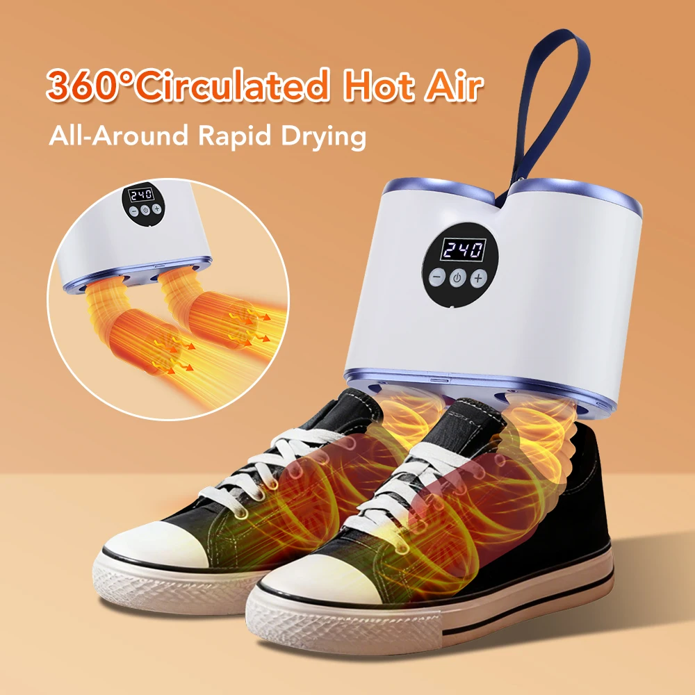 Portable Shoe Dryer with Fan Heater Intelligent Quick-Drying Ski Boot Dryer with Timer Boot Dryer for Work Boots Sneakers Socks