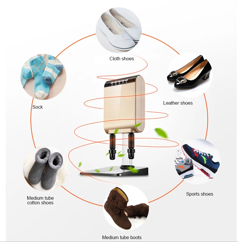 190W Intelligent Electric Shoes Dryer Sterilization Anion Ozone Sanitiser Telescopic Adjustable Ultraviolet Shoe Sterilizer