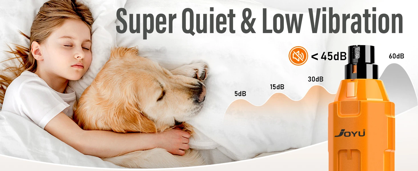6-Speed Dog Nail Grinder Enhanced Pet Nail Grinder Super Quiet Rechargeable Electric Dog Nail Trimmer Painless Paws Grooming