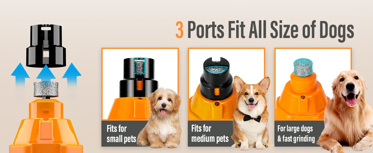 6-Speed Dog Nail Grinder Enhanced Pet Nail Grinder Super Quiet Rechargeable Electric Dog Nail Trimmer Painless Paws Grooming