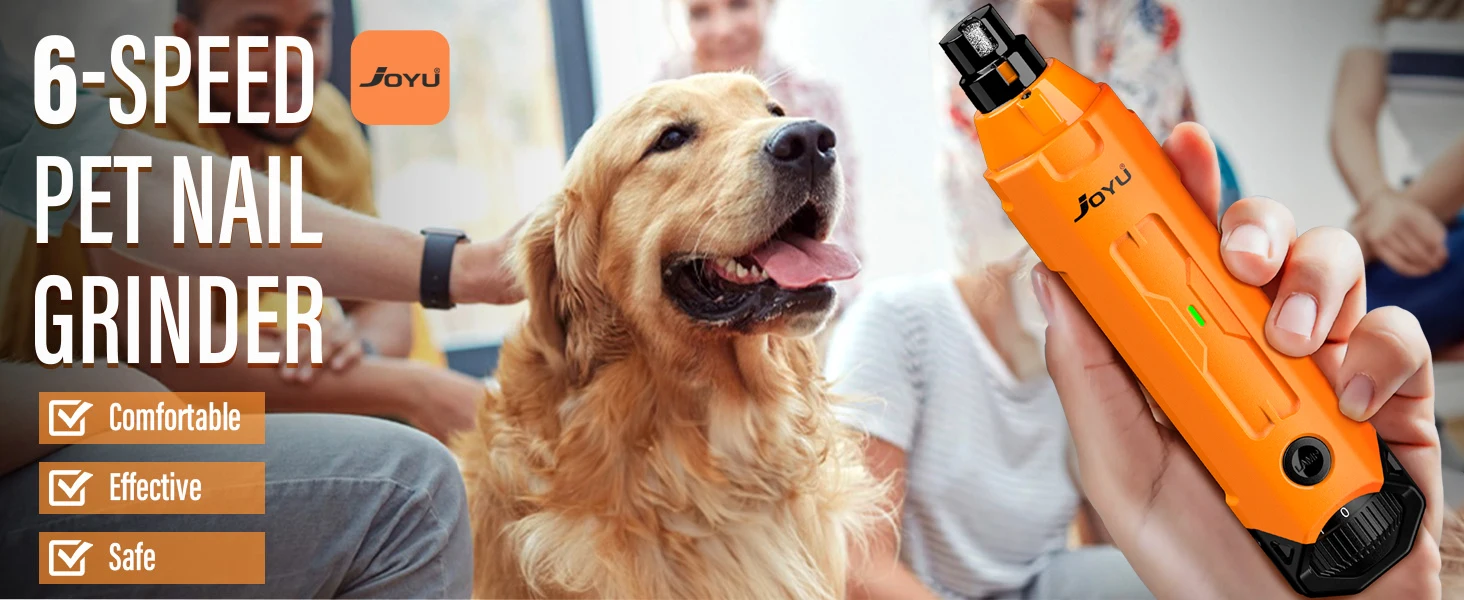 6-Speed Dog Nail Grinder Enhanced Pet Nail Grinder Super Quiet Rechargeable Electric Dog Nail Trimmer Painless Paws Grooming