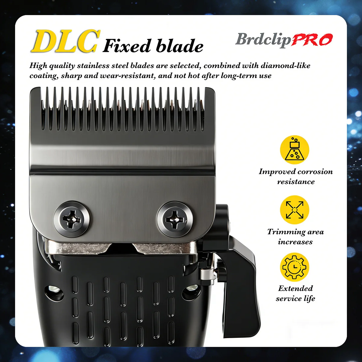 BRDCLIP Professional 7500RPM Barber Hair Clipper Set DLC Blade Base Charger 2-Speed Hair Trimmer Salon Use for Men Shaver