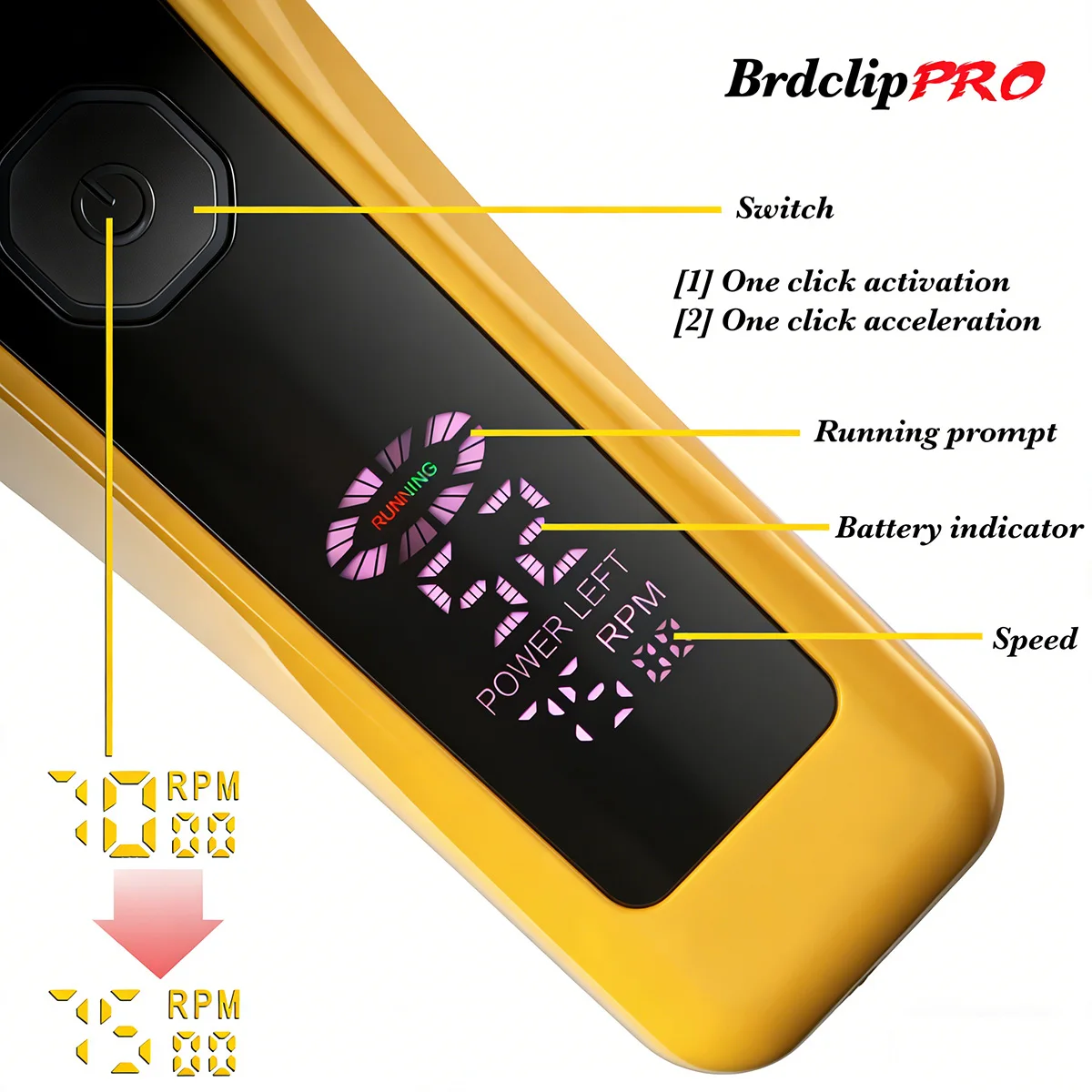 BRDCLIP Professional Hair Clippers Rechargeable Hair Trimmer Charging Base Haircut Machine DLC Blade Clippers For man BRD-619
