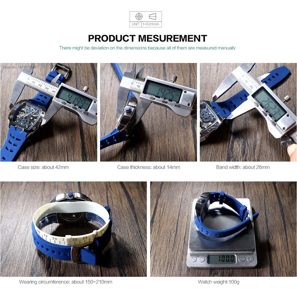 MEGIR 8602 Fashion Orange Automatic Watch Men Waterproof Luminous Mechanical Wristwatch with Tonneau Hollow Dial Silicone Strap