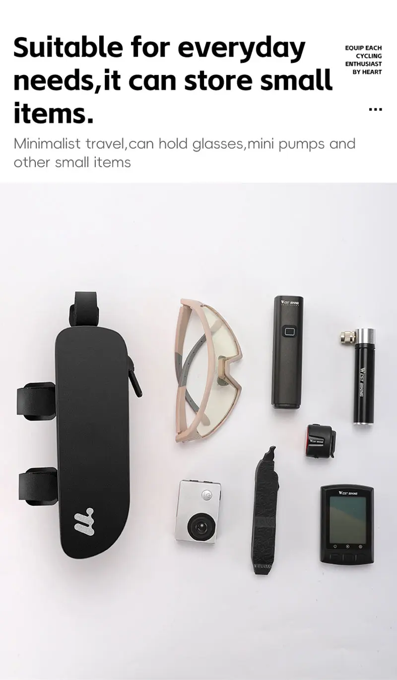 WEST BIKING Bike Top Tube Bag TPU Cycling Front Bag With Screws or Straps Waterproof MTB Road Bike Storage Bag Accessories