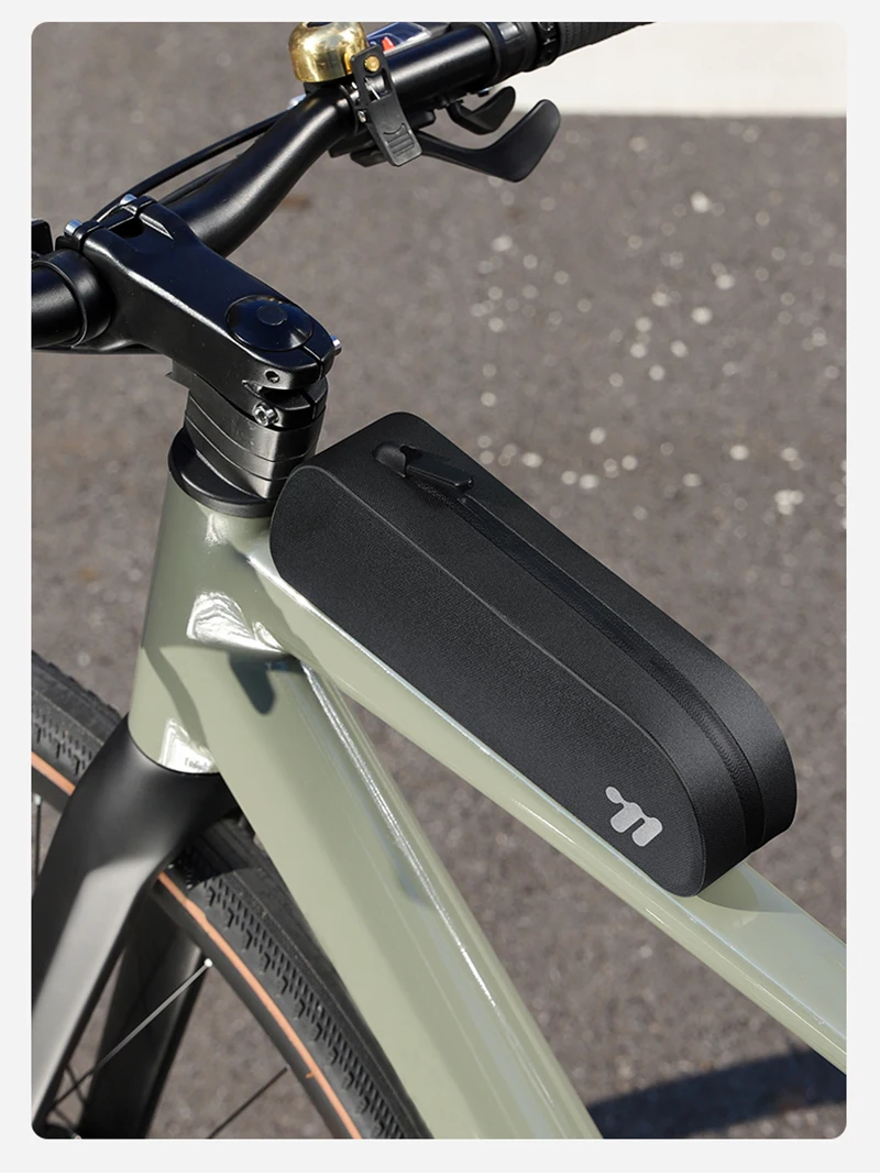 WEST BIKING Bike Top Tube Bag TPU Cycling Front Bag With Screws or Straps Waterproof MTB Road Bike Storage Bag Accessories
