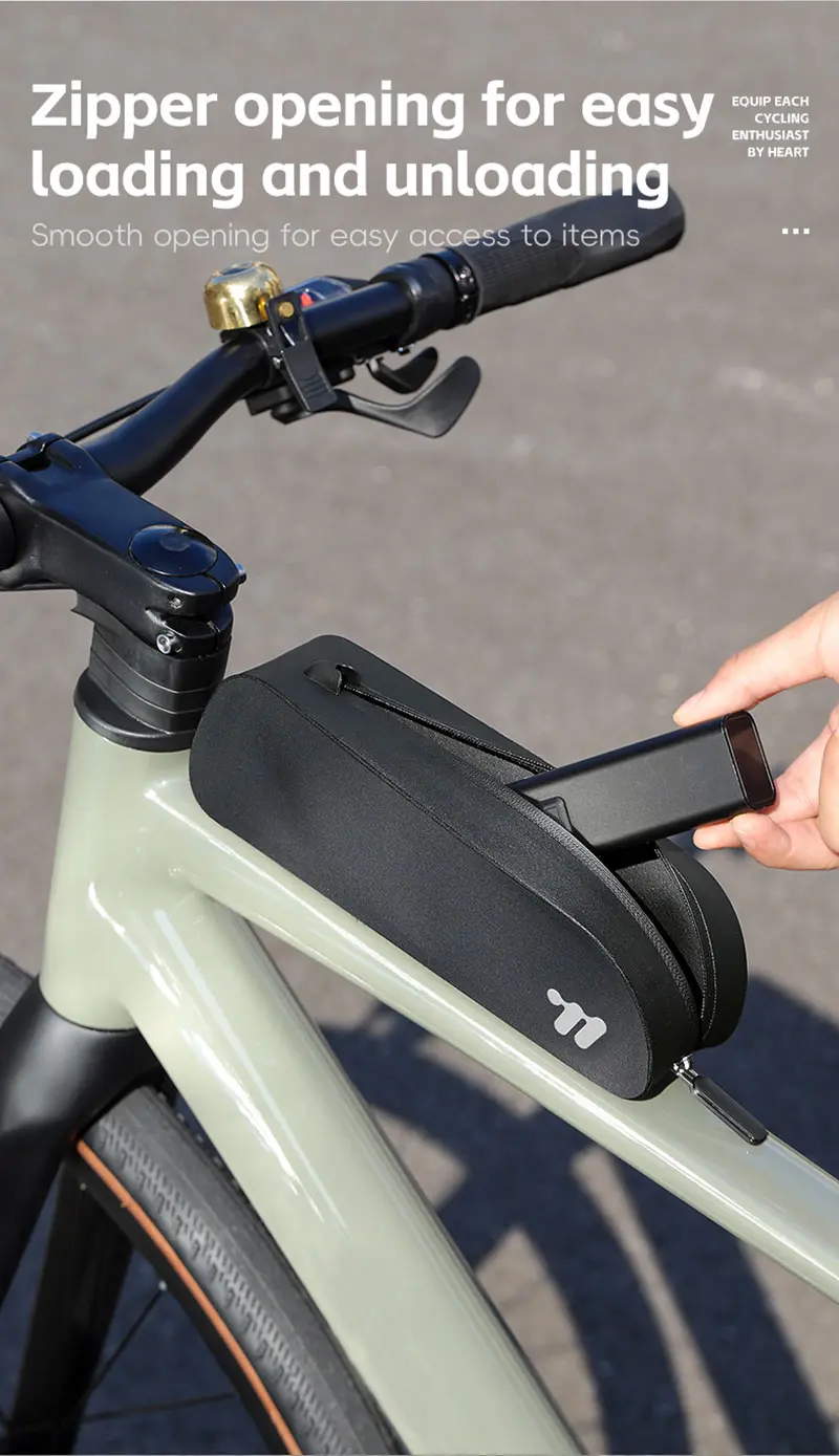WEST BIKING Bike Top Tube Bag TPU Cycling Front Bag With Screws or Straps Waterproof MTB Road Bike Storage Bag Accessories