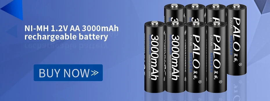 PALO 1.5V AA Lithium Rechargeable Battery 3400mWh Long-Lasting Black Li-ion 2A Batteries for High-Performance Devices