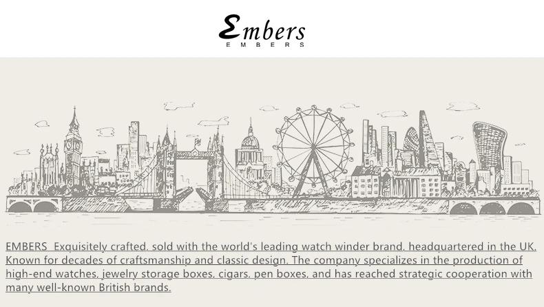 Embers Luxry Wooden Watch Box Single Winder with Glass Storage Automatic Watch Case Battery Powered Shaker Mabuchi Motor