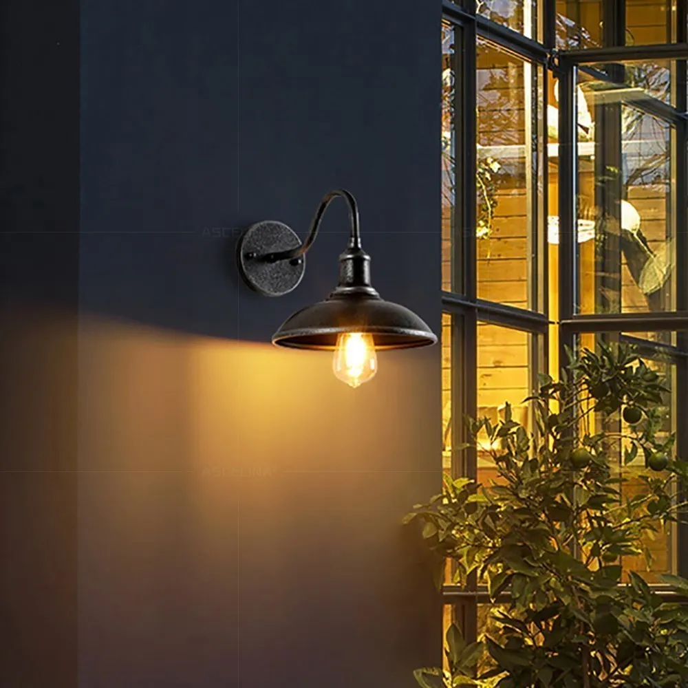 Retro Waterproof LED Wall Lamp Outdoor Courtyard Villa Garden Balcony Corridor Entrance Door E27 Decorative Lighting Fixture