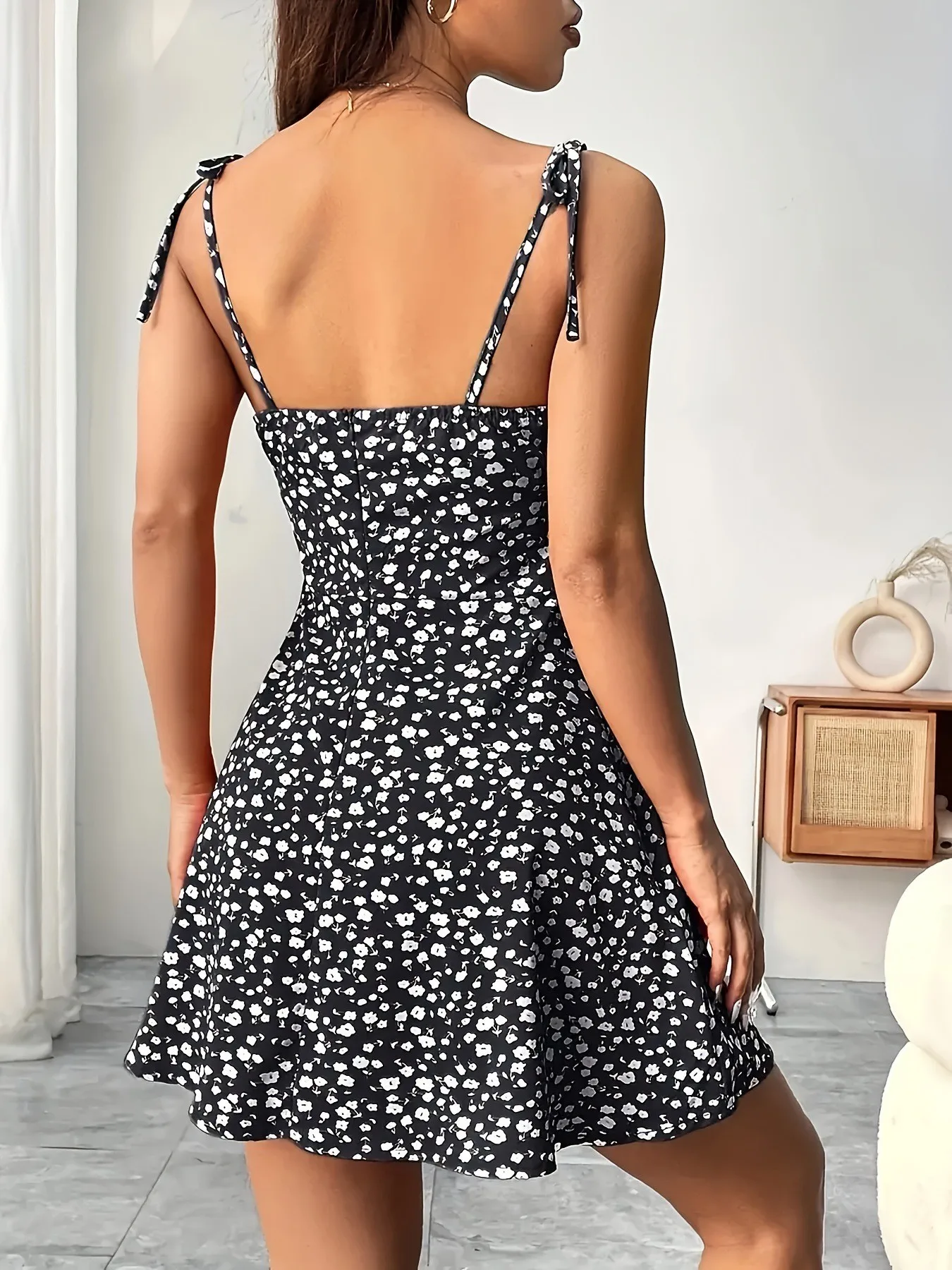 Women's Summer Floral Spaghetti Strap Beach Short Dress,Womens Dresses,Woman Clothing,Woman Clothes,Sundress,New in Dress 2025