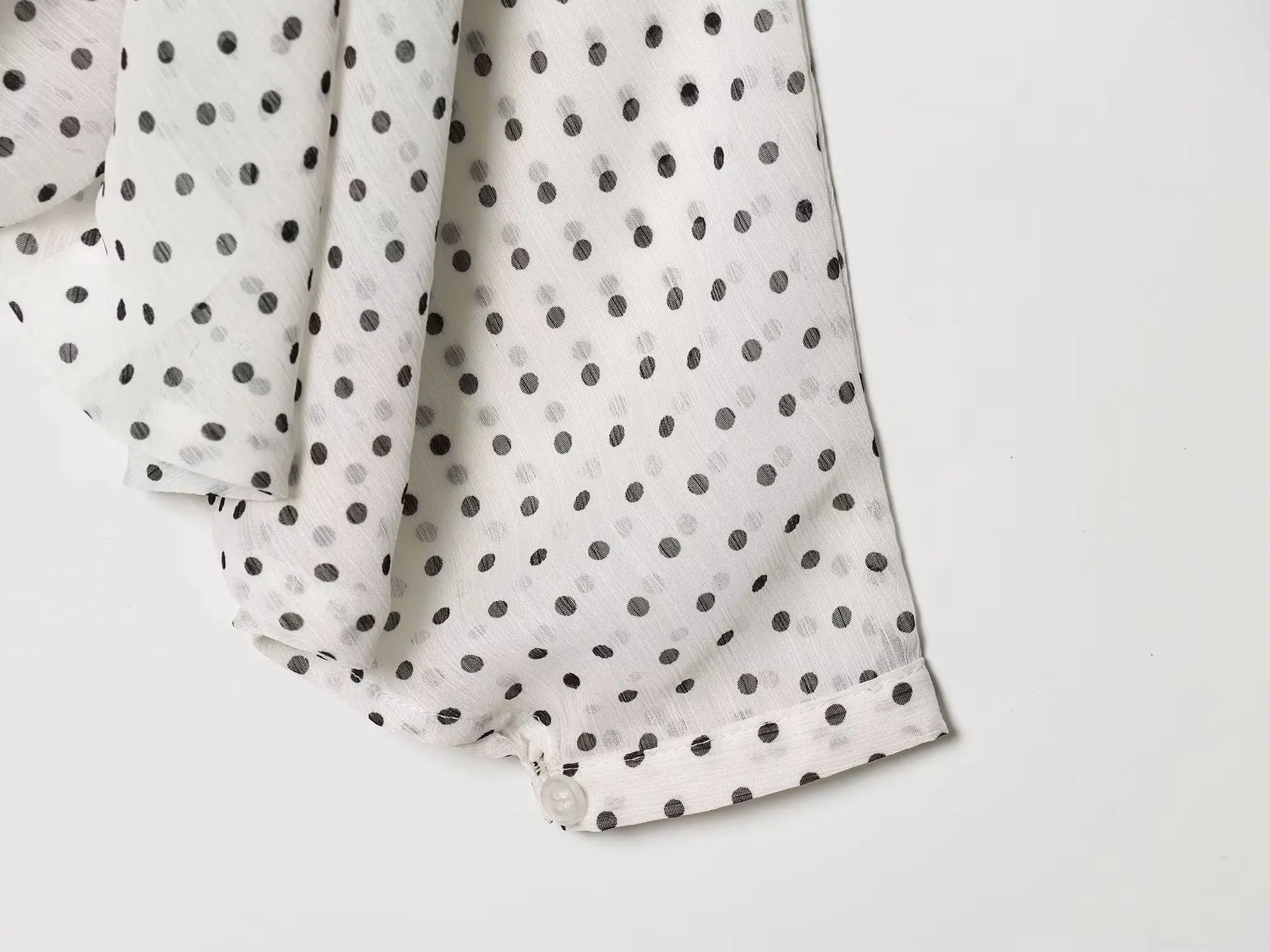 HH Women Vintage Polka Dot Skirt Sets Long Sleeve Bow Tie Shirt Loose A-line Skirt 2026 Spring Casual Vacation Beach Outfits