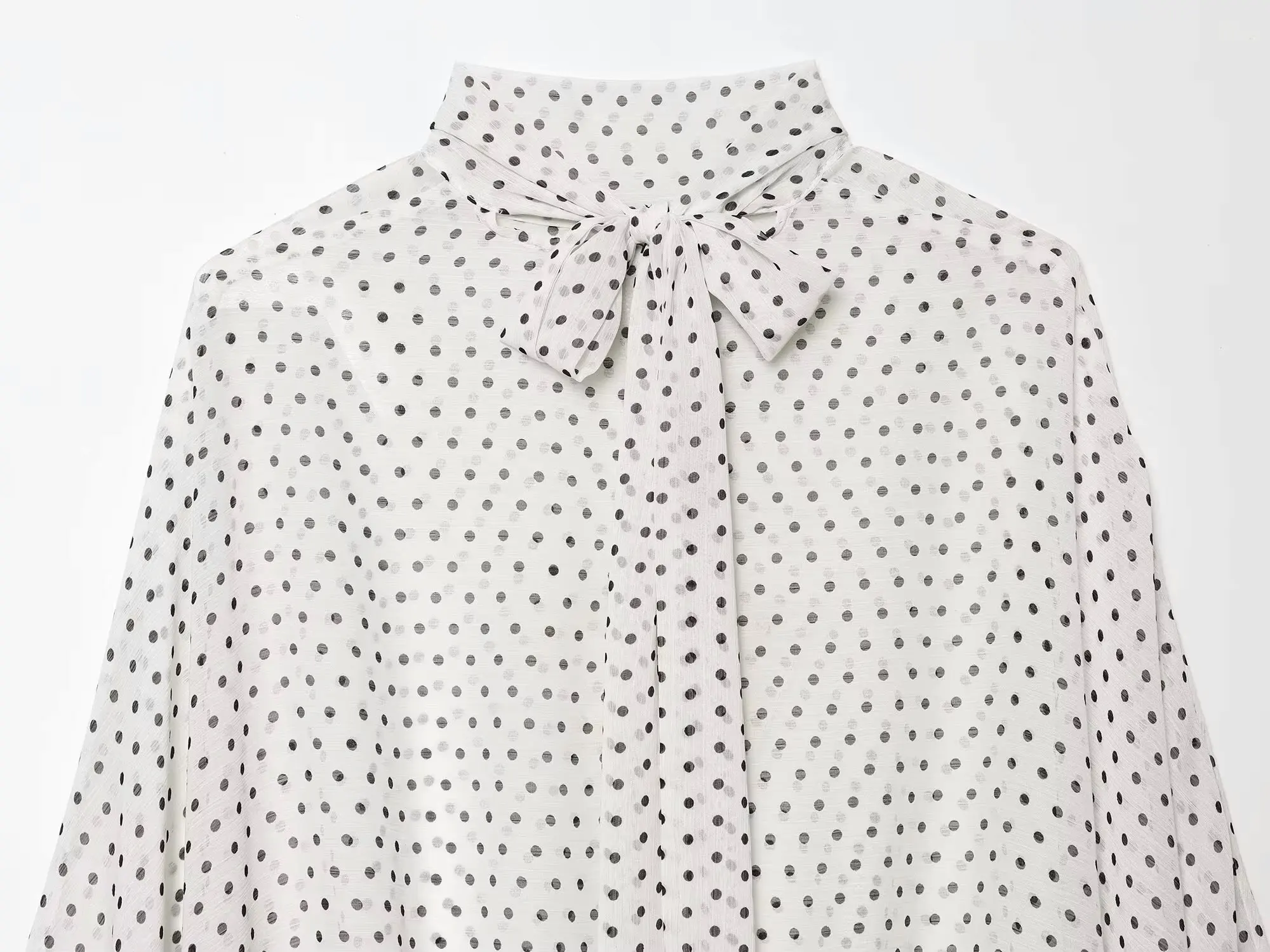 HH Women Vintage Polka Dot Skirt Sets Long Sleeve Bow Tie Shirt Loose A-line Skirt 2026 Spring Casual Vacation Beach Outfits