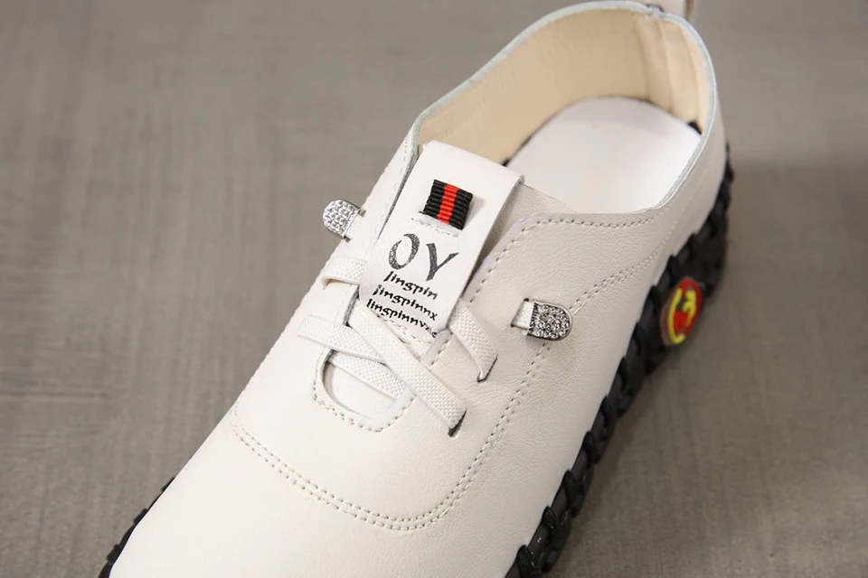 Sneakers Women Shoes Loafers Lace Up Leather Flat New Spring Casual Comfortable Mom Shoe Mujer Zapatos Chaussure Femme