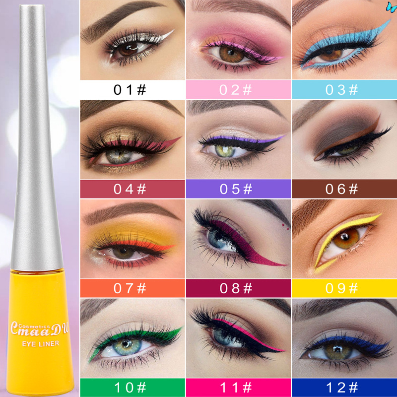 17 Colors Neon Liquid Eyeliner Pencil Waterproof Colorful Blue Green Yellow White Eye Liner Pen Women Makeup Eyes Cosmetics