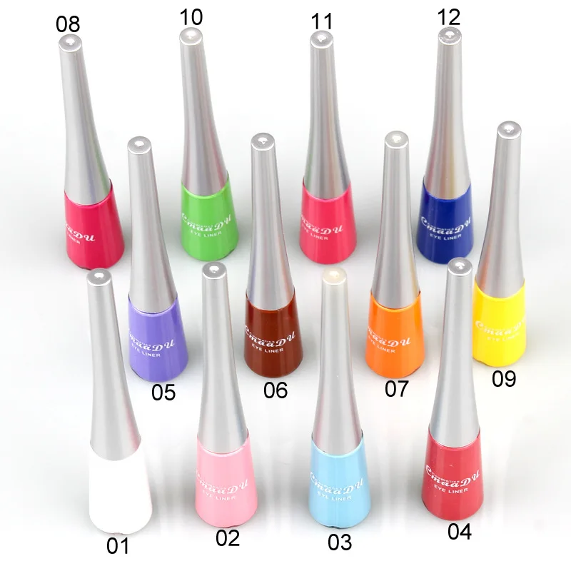 17 Colors Neon Liquid Eyeliner Pencil Waterproof Colorful Blue Green Yellow White Eye Liner Pen Women Makeup Eyes Cosmetics