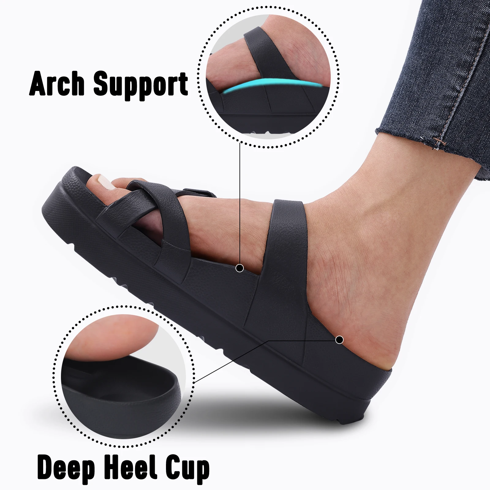 KIDMI New Fashion Women Sandals Comfortable Women's Slippers High Quality EVA Women Flip-flops Nonslip Soft Integrated Slippers
