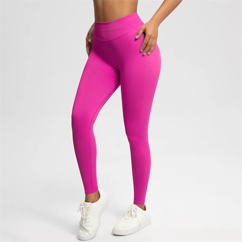 2026 Bum Shaping Leggings Women Seamless Sports Yoga Pants Low Ribbed Band Gym Clothes Fitness Workout Scrunch Butt Tight