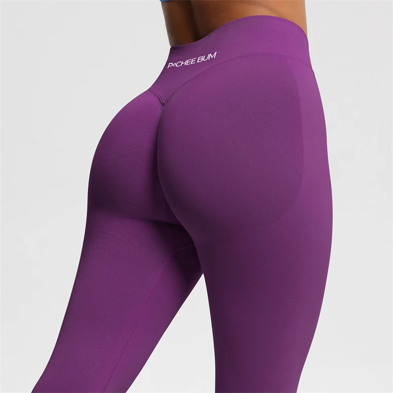 2026 Bum Shaping Leggings Women Seamless Sports Yoga Pants Low Ribbed Band Gym Clothes Fitness Workout Scrunch Butt Tight