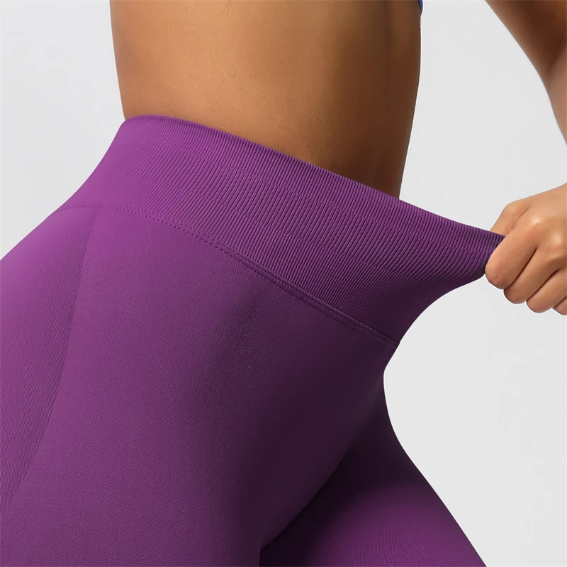 2026 Bum Shaping Leggings Women Seamless Sports Yoga Pants Low Ribbed Band Gym Clothes Fitness Workout Scrunch Butt Tight