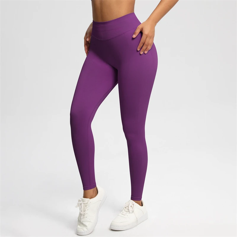 2026 Bum Shaping Leggings Women Seamless Sports Yoga Pants Low Ribbed Band Gym Clothes Fitness Workout Scrunch Butt Tight
