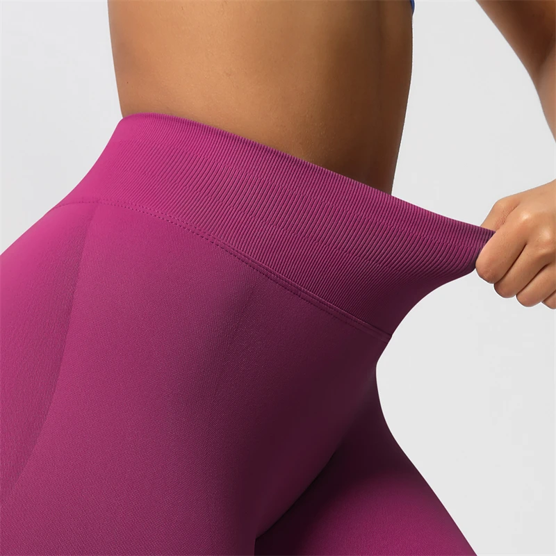 2026 Bum Shaping Leggings Women Seamless Sports Yoga Pants Low Ribbed Band Gym Clothes Fitness Workout Scrunch Butt Tight
