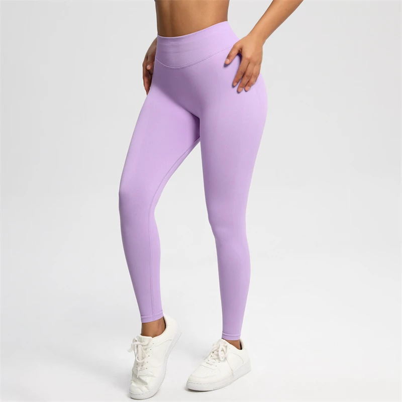 2026 Bum Shaping Leggings Women Seamless Sports Yoga Pants Low Ribbed Band Gym Clothes Fitness Workout Scrunch Butt Tight