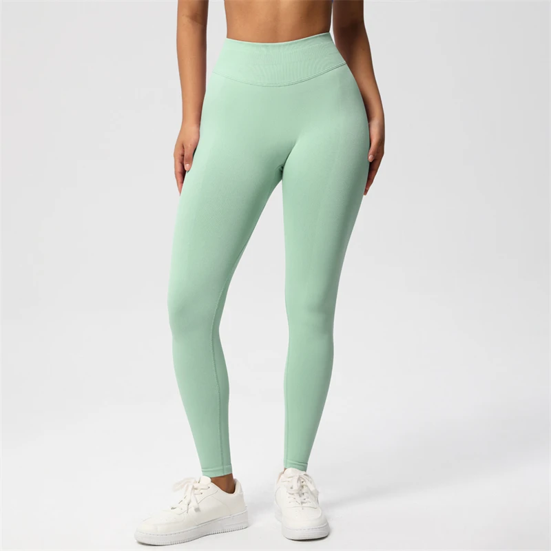 2026 Bum Shaping Leggings Women Seamless Sports Yoga Pants Low Ribbed Band Gym Clothes Fitness Workout Scrunch Butt Tight