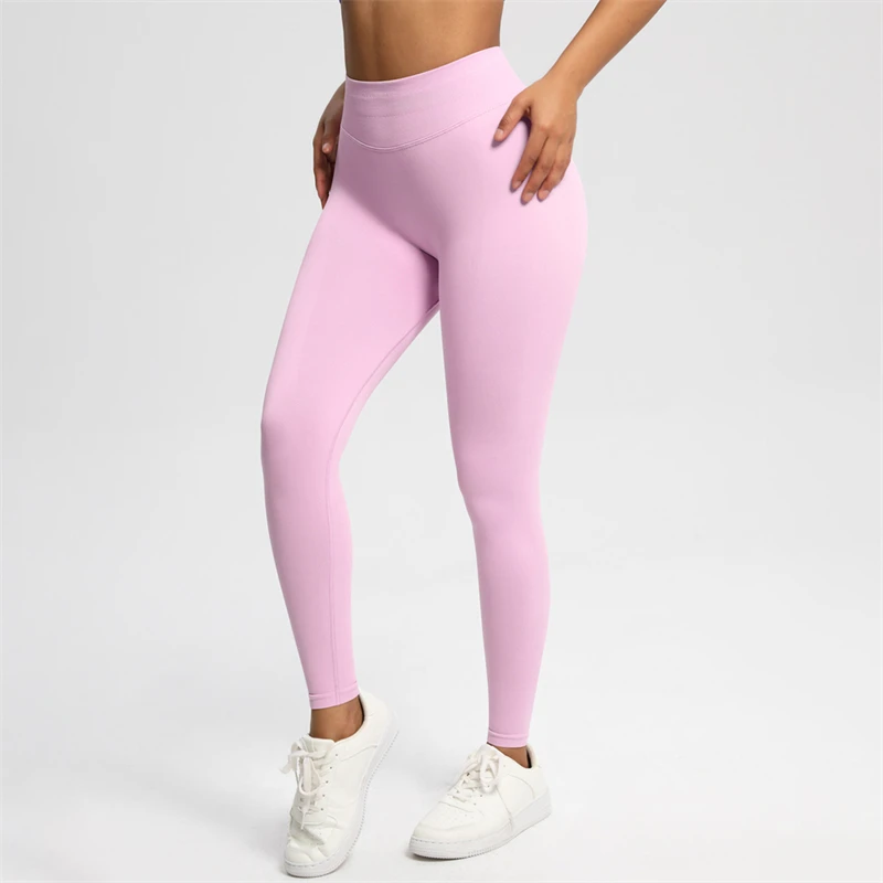 2026 Bum Shaping Leggings Women Seamless Sports Yoga Pants Low Ribbed Band Gym Clothes Fitness Workout Scrunch Butt Tight