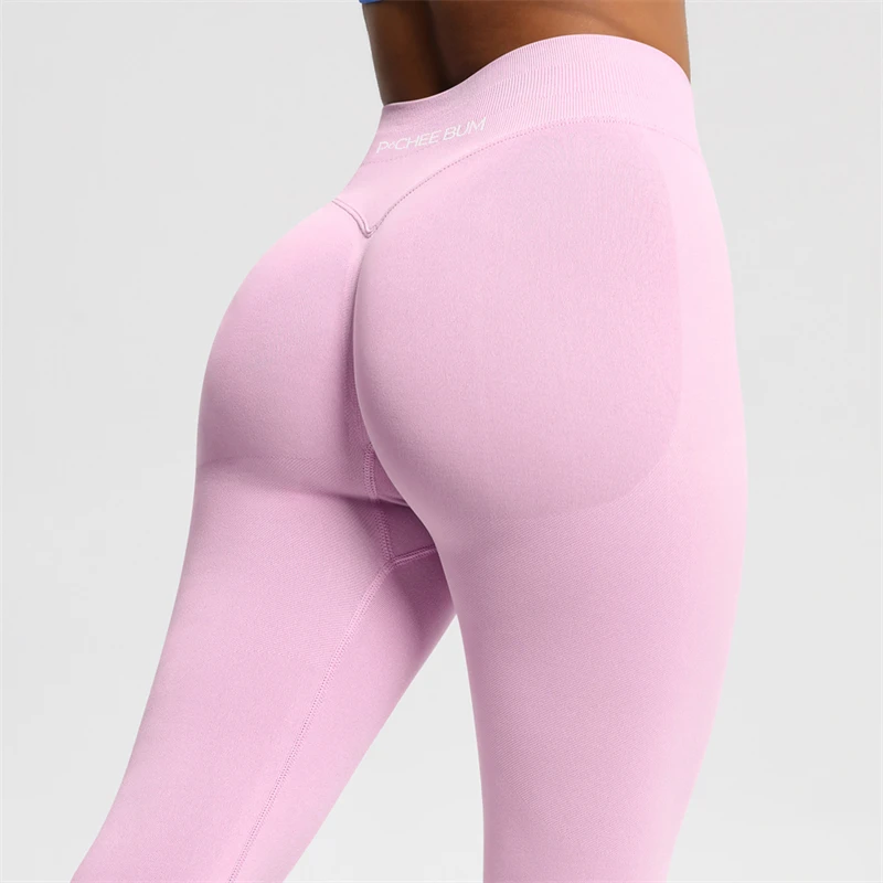 2026 Bum Shaping Leggings Women Seamless Sports Yoga Pants Low Ribbed Band Gym Clothes Fitness Workout Scrunch Butt Tight