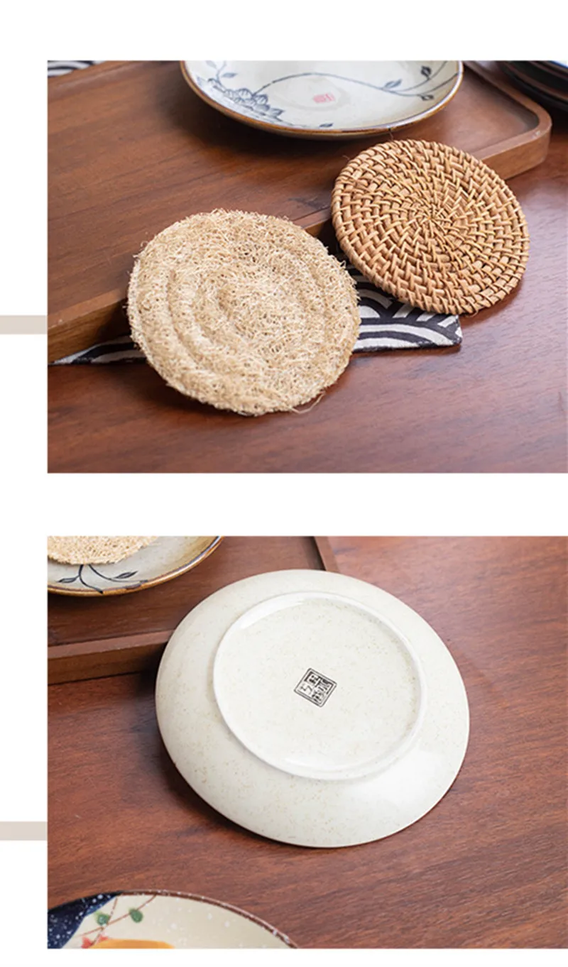 Beauty Ceramic Dinner Plate Flower Bird Japanese Pan Table Decoration Cute Bread Dessert Plates Sushi Dishes Tea Trays for Hotel