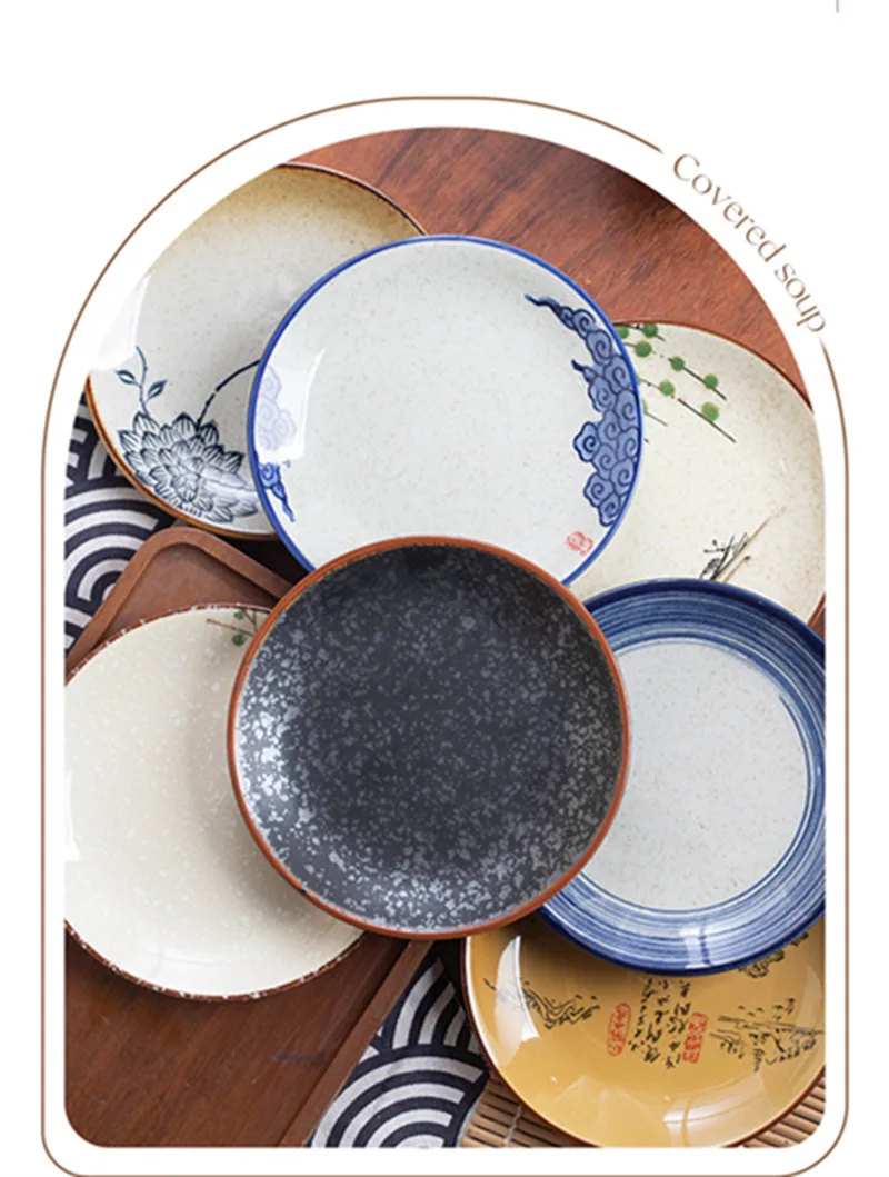 Beauty Ceramic Dinner Plate Flower Bird Japanese Pan Table Decoration Cute Bread Dessert Plates Sushi Dishes Tea Trays for Hotel