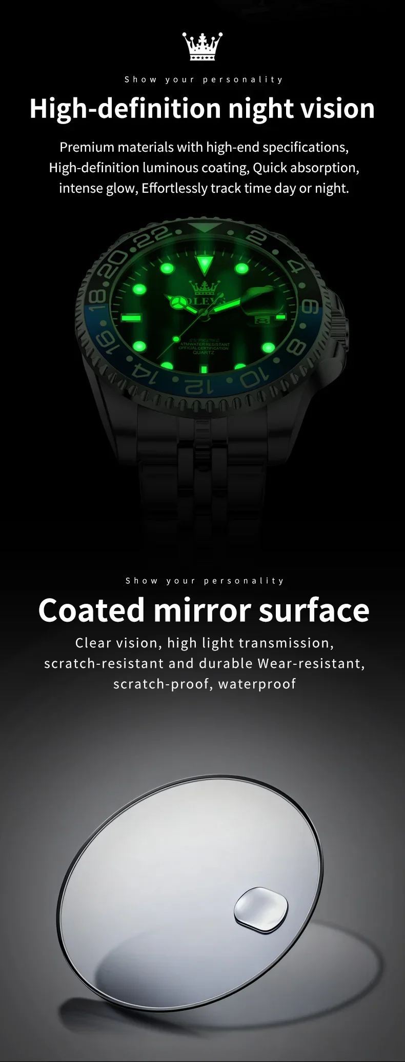 OLEVS 5657 Mens Watch Calendar Quartz Wristwatch 30M Waterproof Luminous Business Men's Hand Clock Watches Men