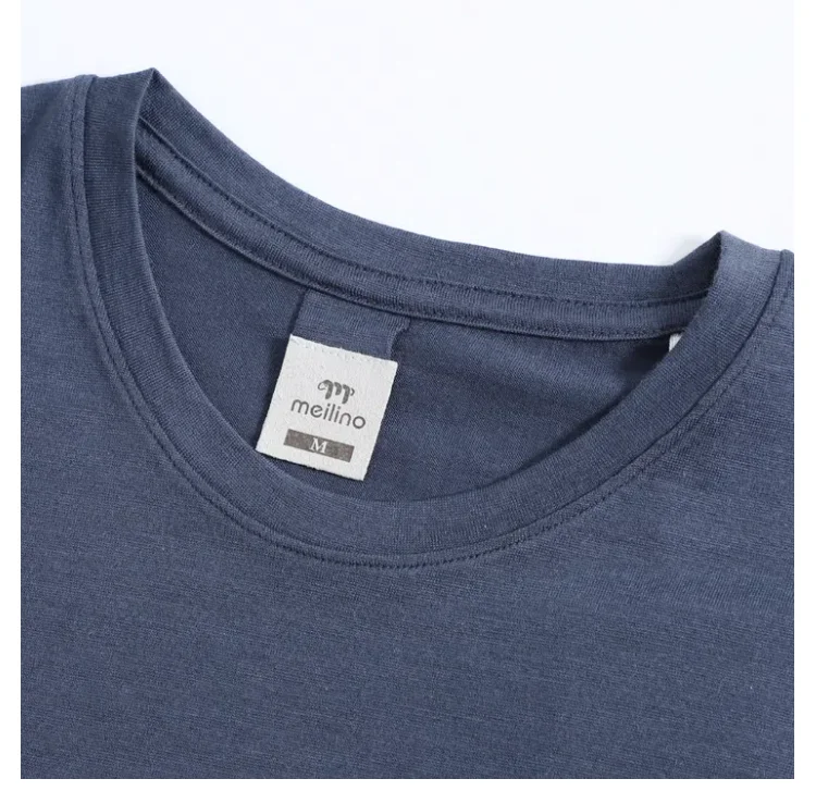 100% Merino Wool T-Shirt Men Short Sleeve Merino Shirts Sport Lightweight Base Layer Hiking Tshirt Soft Breathable Undershirt