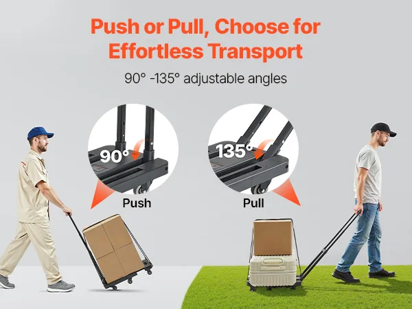 SucceBuy Folding Hand Truck 500 lbs Load Capacity Collapsible Luggage Cart with 6 Wheels 2 Elastic Ropes & Expandable Base Black