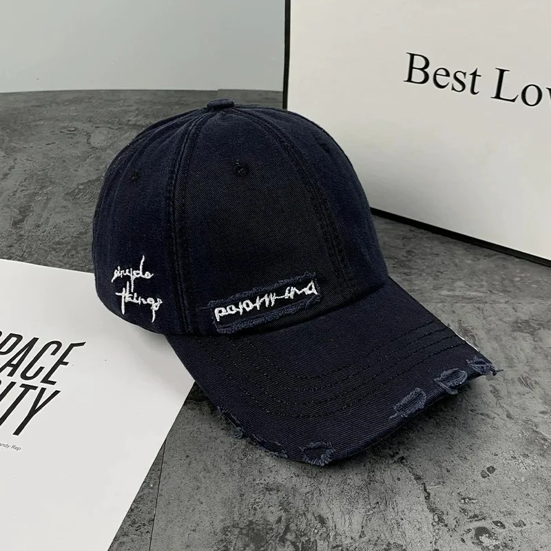 Vintage Washed Baseball Cap For Big Child's Ins Fashion Letter Embroidery Sun Hat for Spring Summer Streetwear Hats for Men
