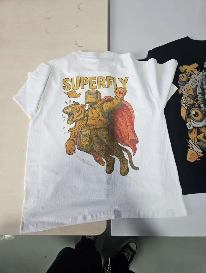 Customized T Shirt DTG Printing 300GSM 100% Cotton Mens T-shirts High Quality Loose Casual Women Tees Personalized Top Workwear