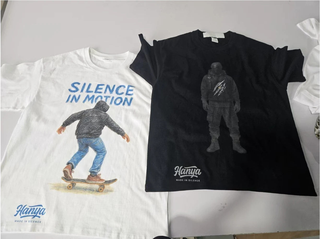 Customized T Shirt DTG Printing 300GSM 100% Cotton Mens T-shirts High Quality Loose Casual Women Tees Personalized Top Workwear