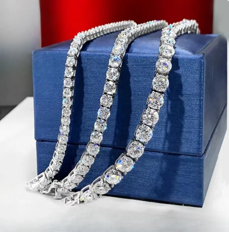 2MM-6MM D VVS1 Moissanite Tennis Bracelets 925 Sterling Silver for Women Man Exquisite Wedding Jewelry Accessories Fashion Gift