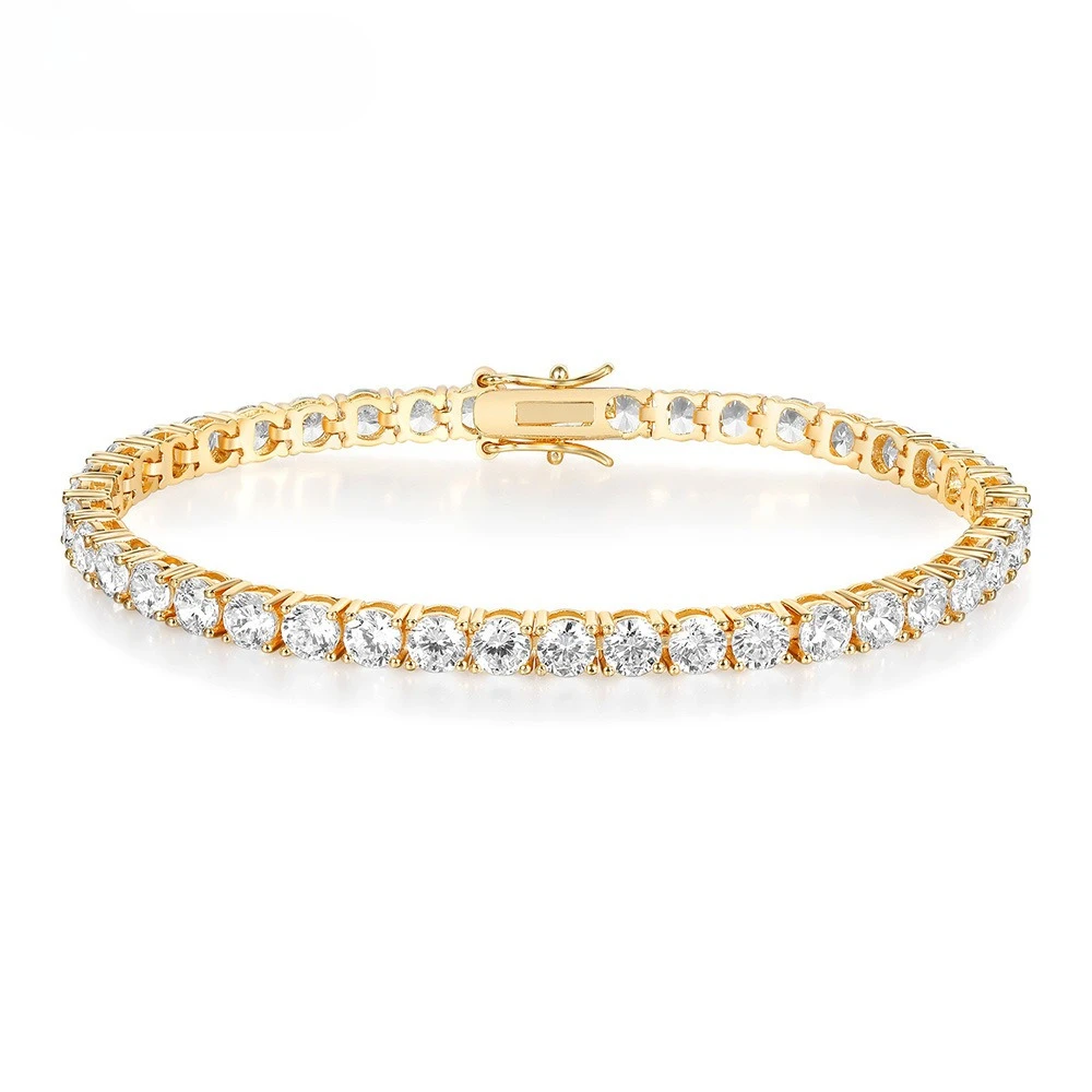 2MM-6MM D VVS1 Moissanite Tennis Bracelets 925 Sterling Silver for Women Man Exquisite Wedding Jewelry Accessories Fashion Gift