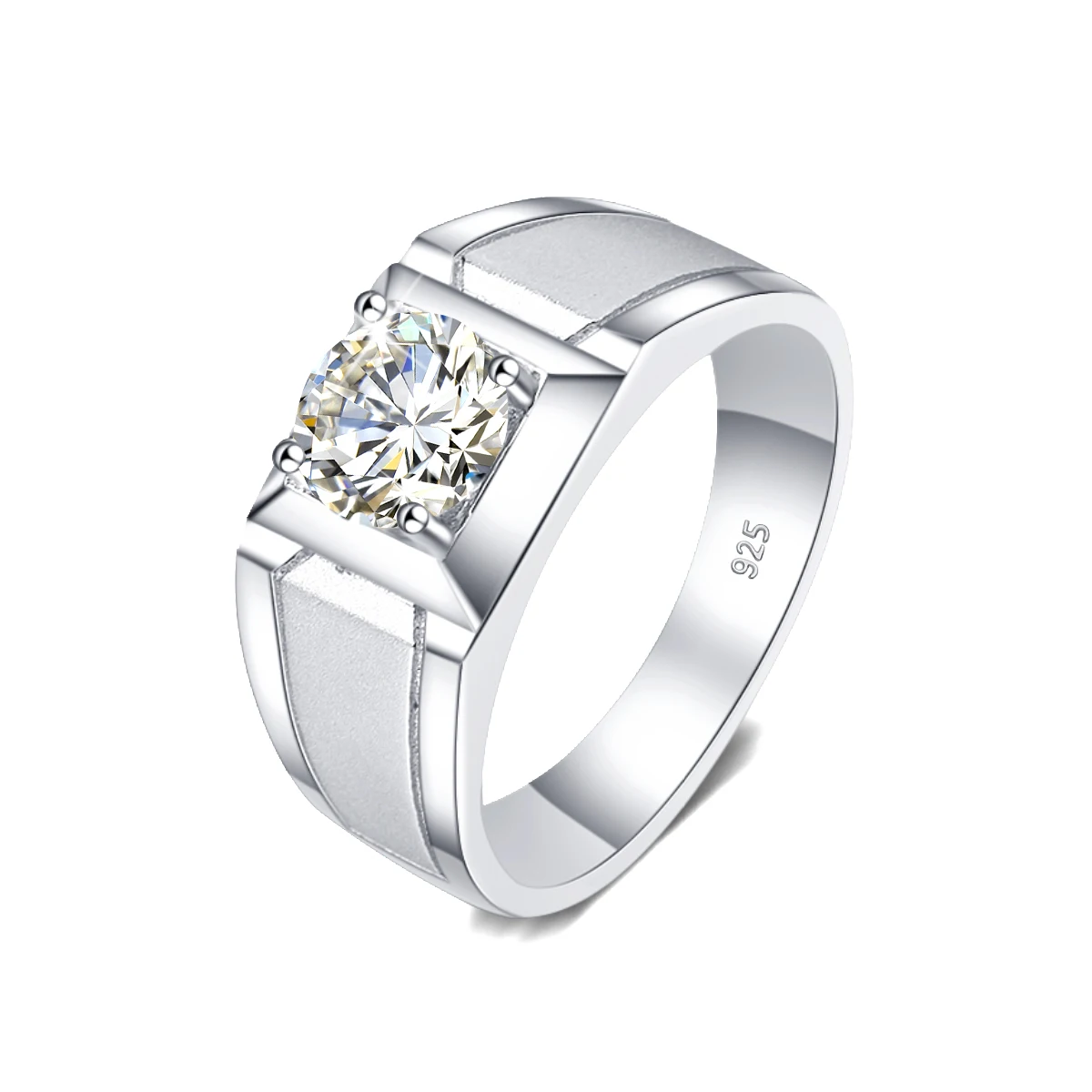 2 Carat Moissanite Rings For Men 925 Sterling Silver White Gold Plated Engagement Wedding Mens Jewellery 2025 Trend Gift Male