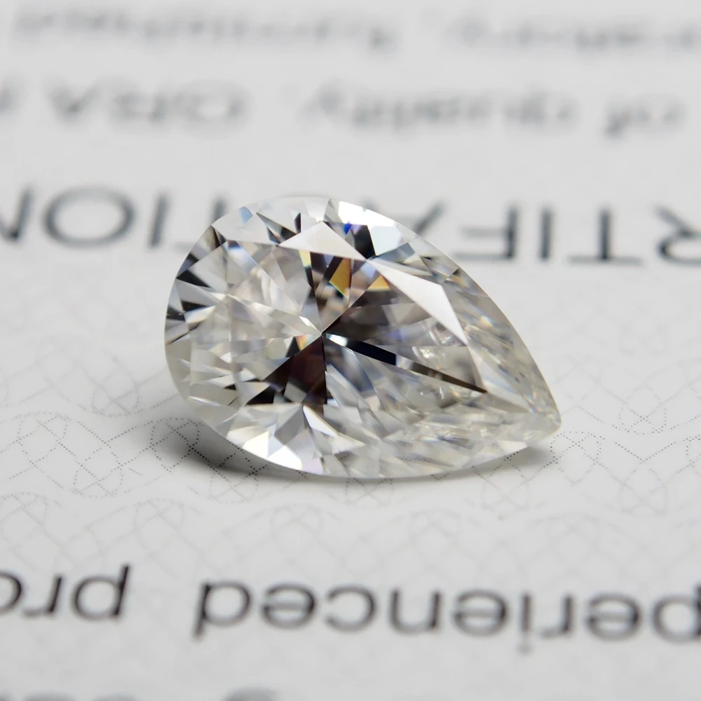 COSFIX 0.1-13ct Rare Pear Cut Moissanite Loose Stone Real D Color VVS1 Lab Grown Super White Certified Pear Moissanite Diamonds