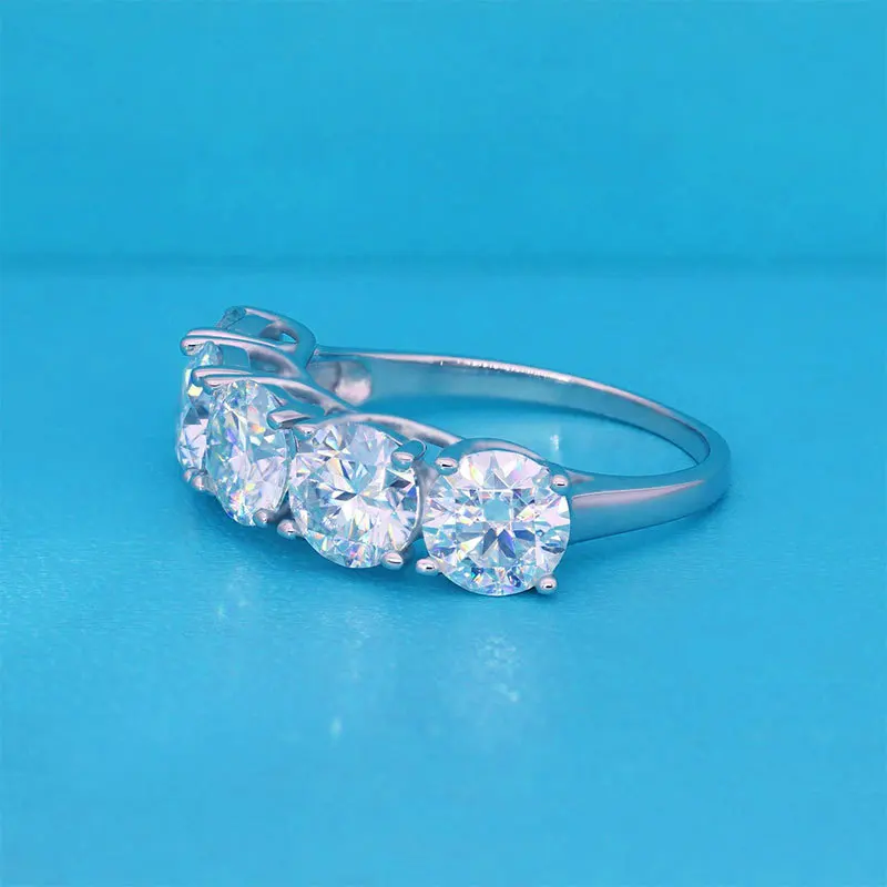 COSFIX Round Cut Moissanite Rings For Women 0.1ct-5ct Women Moissanite Row Ring Luxury 2023 Women's Full Moissanite Ring Gift