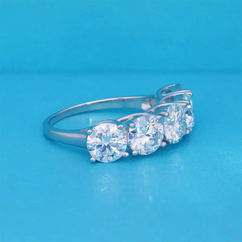 COSFIX Round Cut Moissanite Rings For Women 0.1ct-5ct Women Moissanite Row Ring Luxury 2023 Women's Full Moissanite Ring Gift