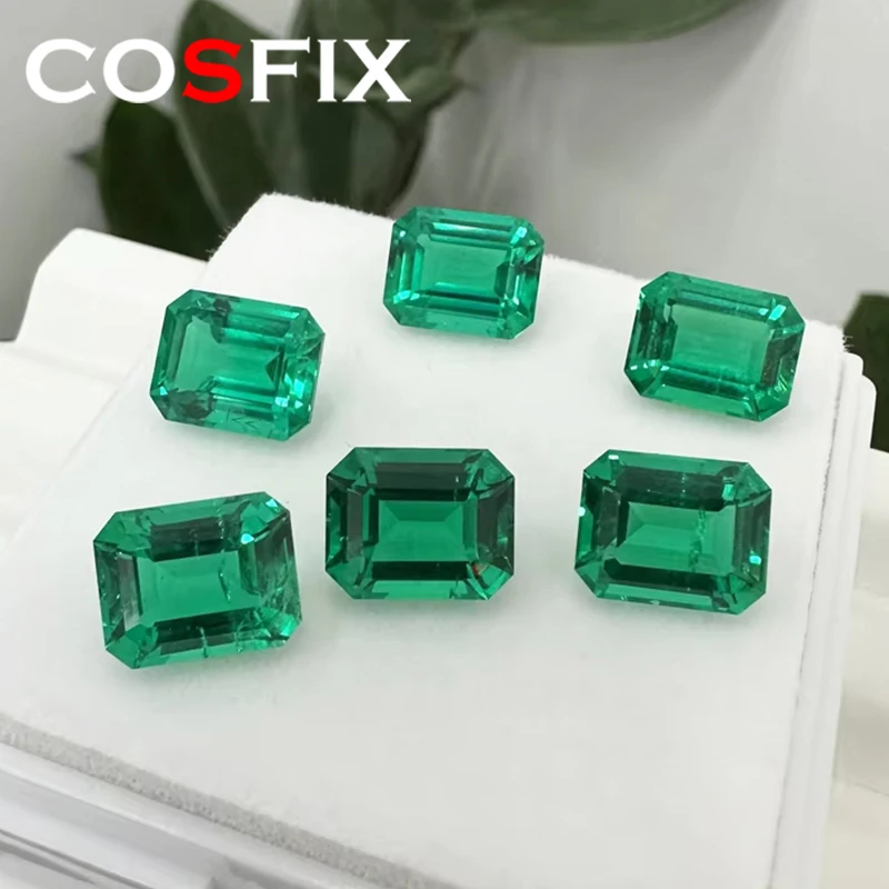 Top Quality Lab Grown Zambia Gemstone Emerald Shape Loose Gemstones Colombia For Jewelry Making with AGL Certificate