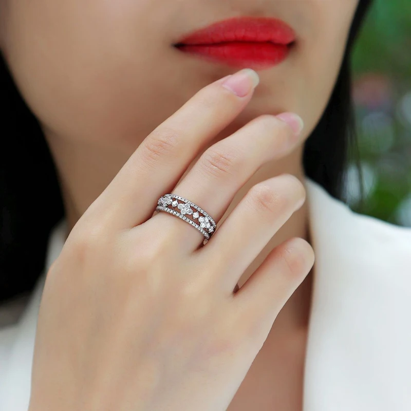 DJMAX Luxury Moissanite Rings for Women Engagement Original 925 Sterling Silver Jewelry Women's Moissanite Diamond Ring New
